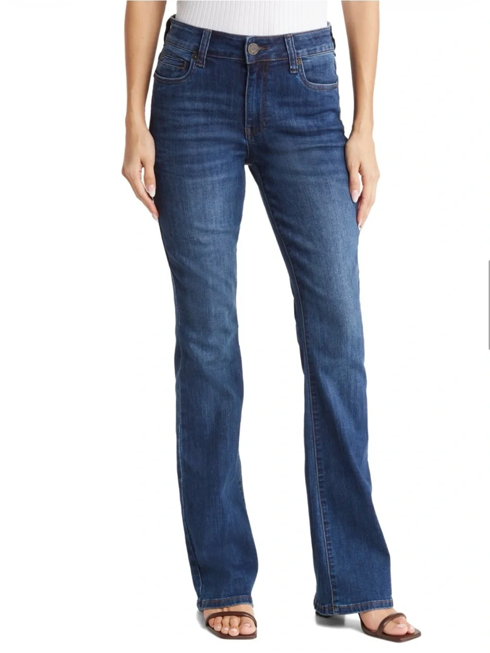 KUT FROM THE KLOTH Nicole High-Rise Bootcut- Women’s Jeans 12 Watsonia Blue